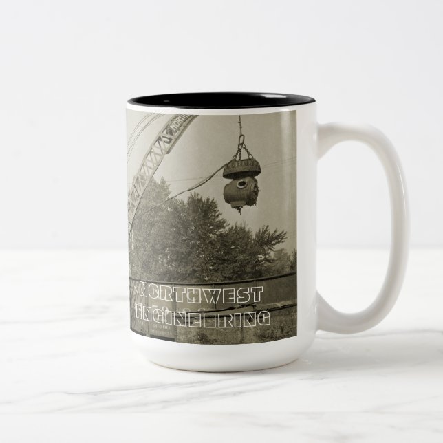 Northwest Crane and Shovel OPERATING ENGINEER Two-Tone Coffee Mug (Right)