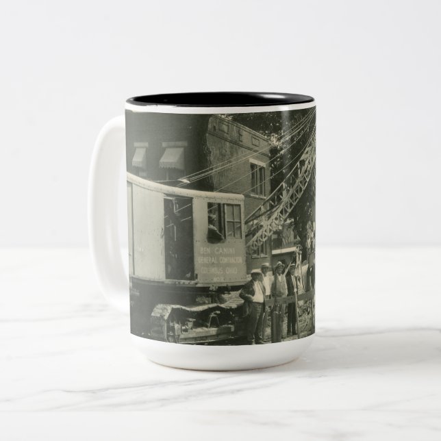 Northwest Crane and Shovel OPERATING ENGINEER Two-Tone Coffee Mug (Front Left)