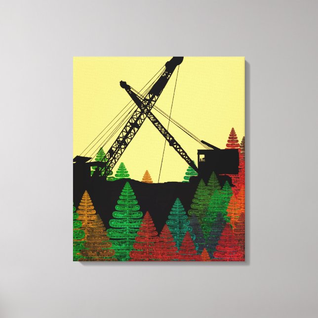 Northwest Crawler Crane n Track Fantasy Art Canvas Print (Front)