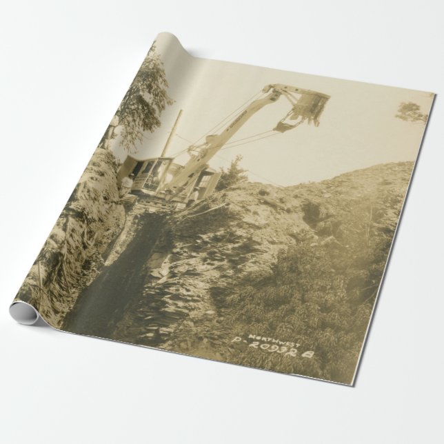 Northwest Engineering CRANE OPERATOR SHOVEL 25 Wrapping Paper (Unrolled)