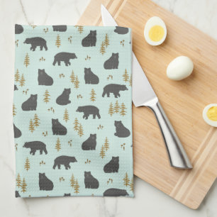 Northwest Forest and Bears Tea Towel