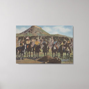 Northwest Indians - A Buffalo Hunt and Indians Canvas Print