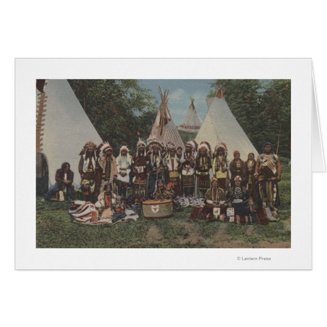 Northwest Indians at a Pow Wow before War (Front Horizontal)