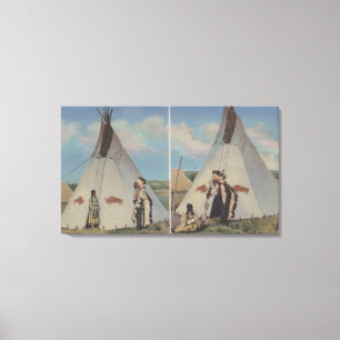 Northwest Indians - Chief's Love Call and Happy Canvas Print