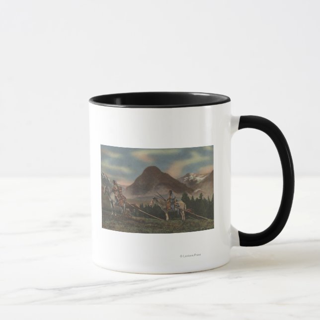 Northwest Indians on Horseback Hunting Mug (Right)