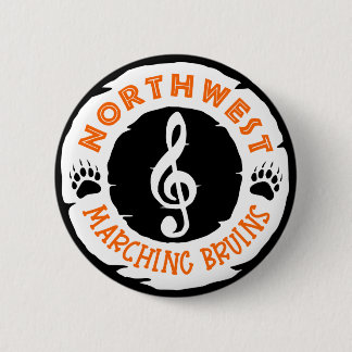 Northwest marching bruins band music note 6 cm round badge