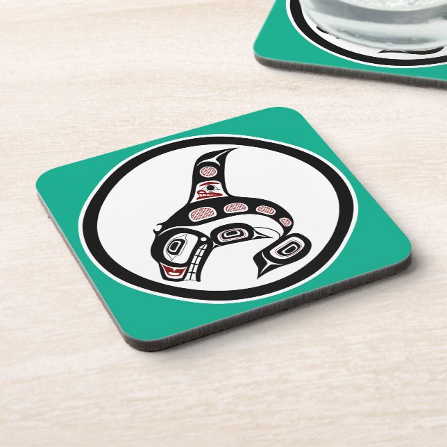 Northwest Pacific coast Haida art Killer whale Coaster (Left Side)