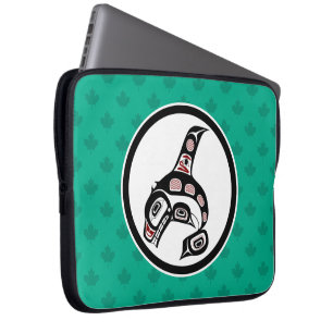Northwest Pacific coast Haida art Killer whale Lap Laptop Sleeve
