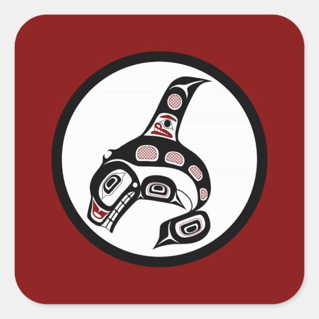 Northwest Pacific coast Haida art Killer whale Square Sticker (Front)