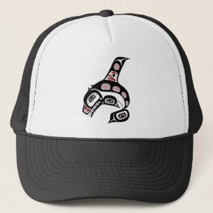 Northwest Pacific coast Haida art Killer whale Trucker Hat