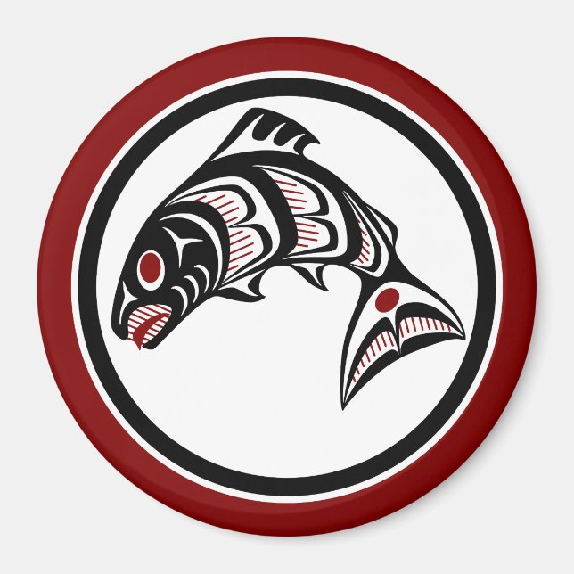 Northwest Pacific coast Haida art Salmon Magnet (Front)