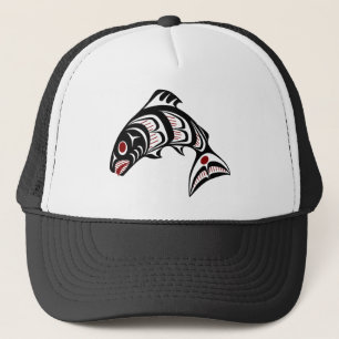 Northwest Pacific coast Haida art salmon Trucker Hat