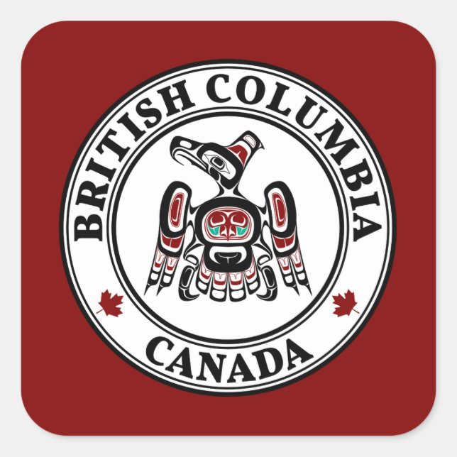 Northwest Pacific Coast Haida Kaigani Thunderbird Square Sticker (Front)