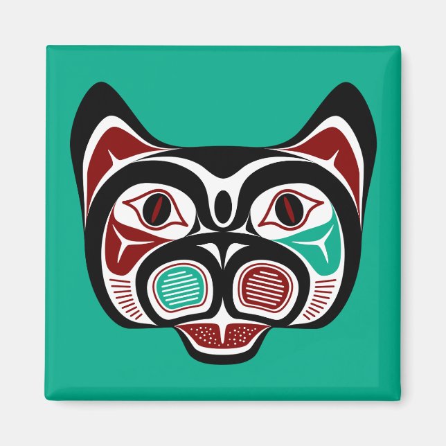 Northwest Pacific coast Haida Kitty Magnet (Front)