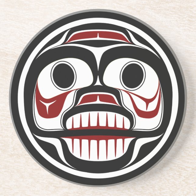 Northwest Pacific coast Haida Weeping skull Coaster (Front)
