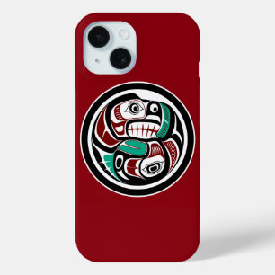 Northwest Pacific Coast Otter Chasing Salmon iPhone 15 Case