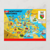 Northwest Territories Map Postcard