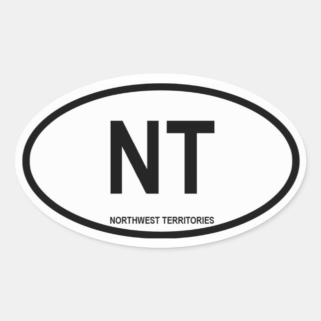 Northwest Territories "NT" Oval Sticker (Front)