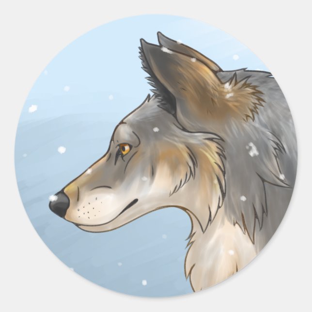 Northwestern Wolf Classic Round Sticker (Front)