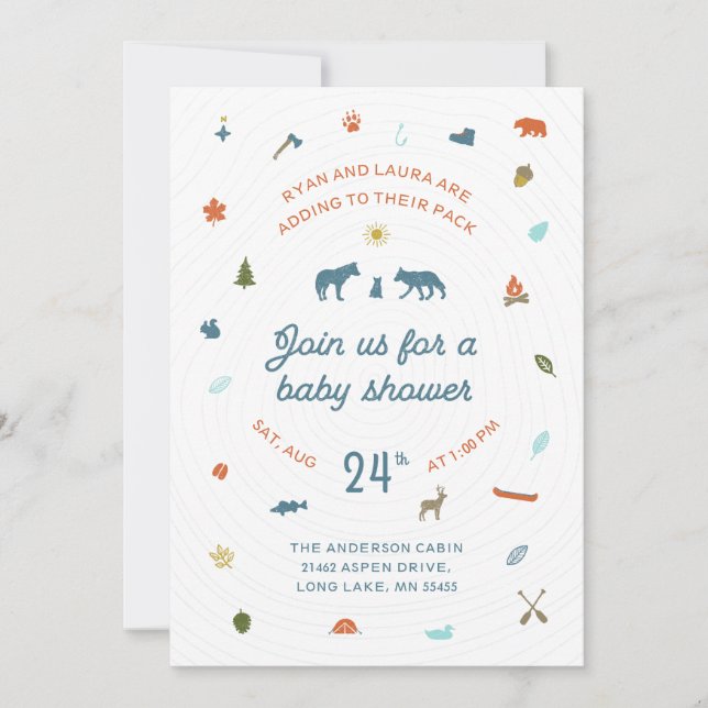 Northwoods Baby Shower Invitation (Front)