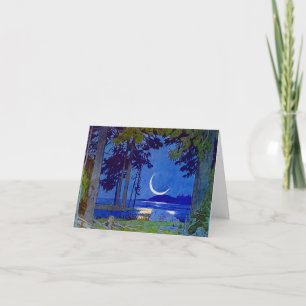 Northwoods Moon Blank Invitation Note Card