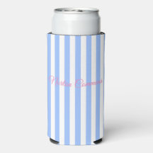 Norton Commons blue stripe tall coozie