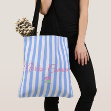 Norton Commons blue stripe tote bag