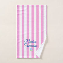 Norton commons hand towel pink stripe