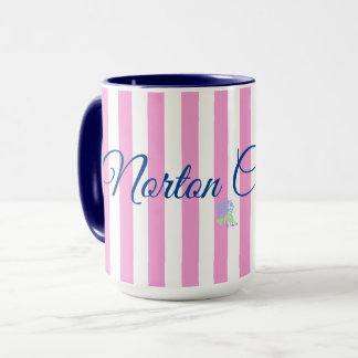 Norton Commons pink stripe mug