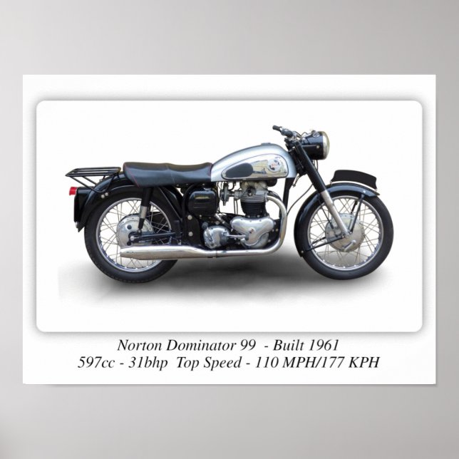 Norton Dominator 99 Motorcycle - A3 Poster (Front)