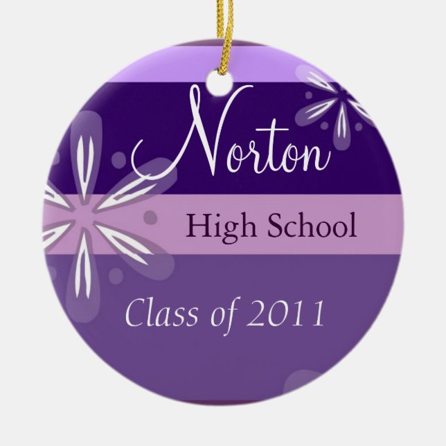 Norton Floral Class of 2011 Keepsake Ceramic Tree Decoration (Front)