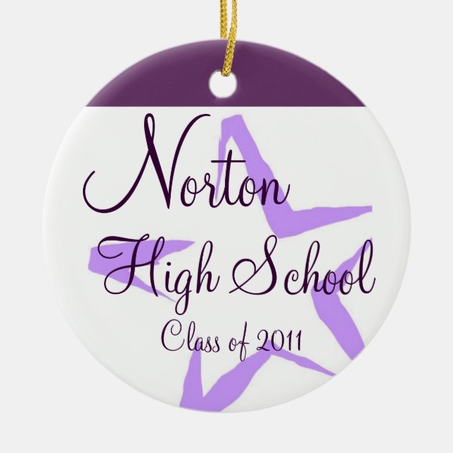 Norton High School Star Keepsake Ceramic Tree Decoration (Front)