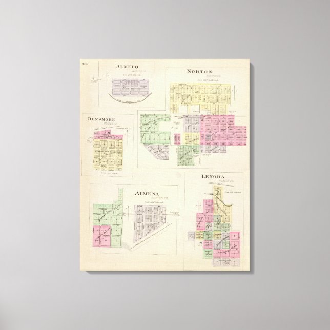 Norton, Lenora, Almena, Densmore, Almelo, Kansas Canvas Print (Front)