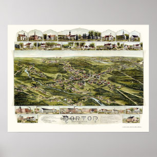 Norton, MA Panoramic Map - 1891 Poster