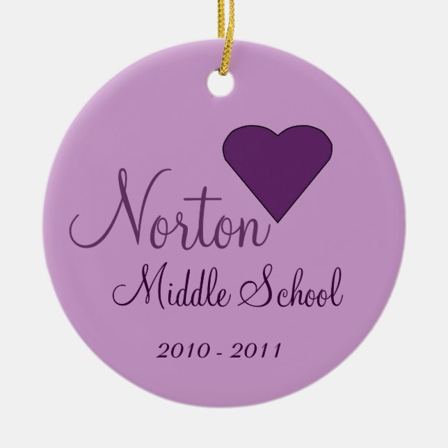 NORTON Middle School Ornament (Front)