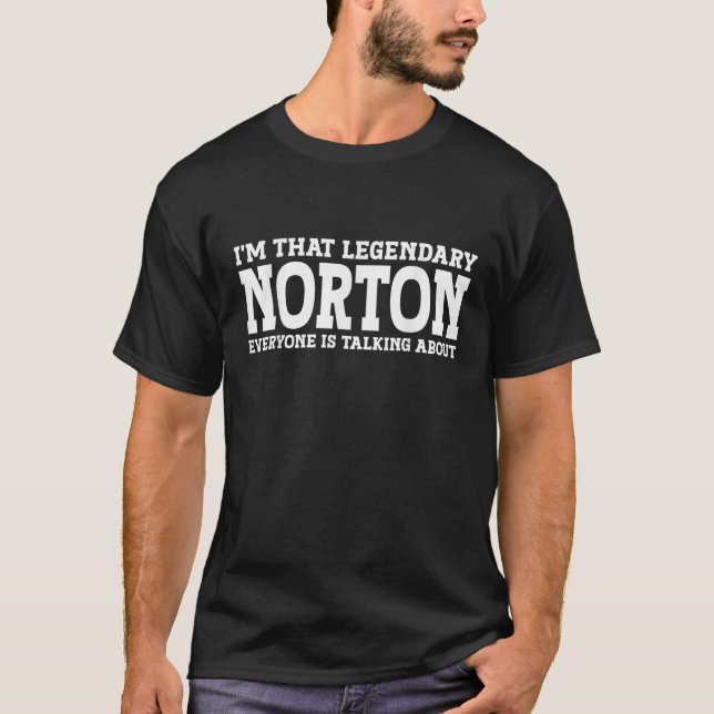 Norton Surname Funny Team Family Last Name Norton T-Shirt (Front)
