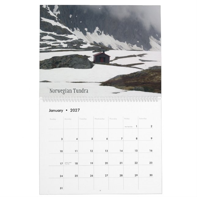 Norway 2009 calendar (Jan 2027)