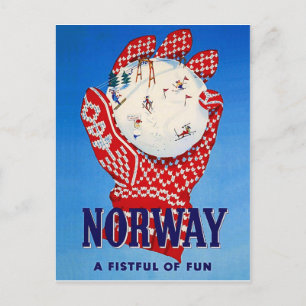 Norway, a fistful of fun postcard