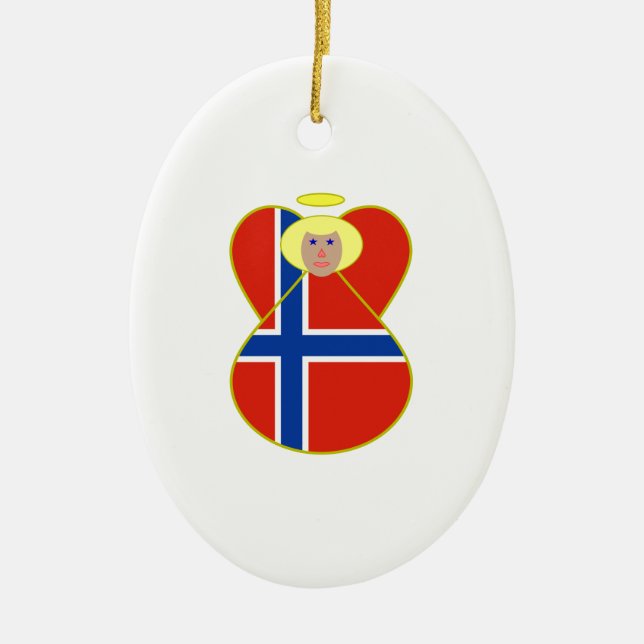 Norway and Norwegian Flag Ceramic Tree Decoration (Front)
