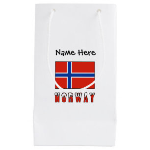 Norway and Norwegian Flag with Your Name Small Gift Bag