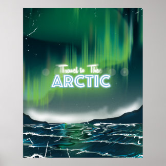 Norway Aurora Northern Lights Travel Poster