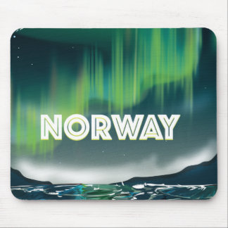 Norway Aurora Northern Lights Travel Poster Mouse Mat