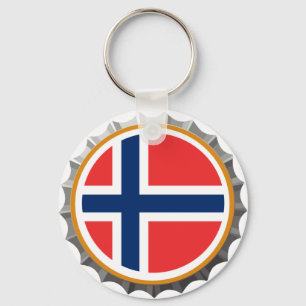 Norway beer cap keychain