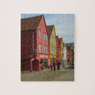 Norway, Bergen,painted houses on the waterfront Jigsaw Puzzle