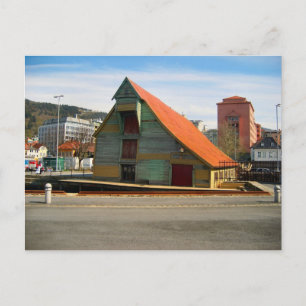 Norway,  Bergen, Traditional style warhouse, Postcard