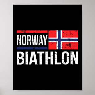 Norway Biathlon Target Skiing Shooting Competition Poster