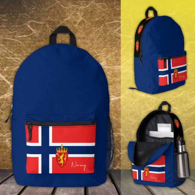 Norway, Blue backpack, Norwegian Flag / patriotic Printed Backpack (Creator Uploaded)