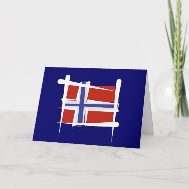 Norway Brush Flag Card (Front)