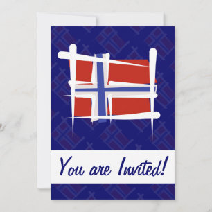 Norway Brush Flag Invitation