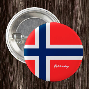 Norway button, patriotic Norwegian Flag 3 Cm Round Badge